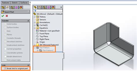 how to mirror sheet metal in solidworks|solidworks mirror component not flipped.